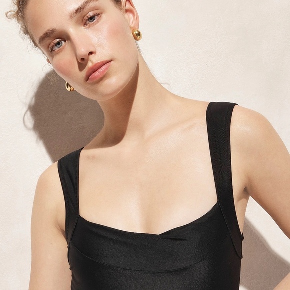 NWT! J. CREW Nia Ruched Squareneck One-Piece Blue White Dark Evening Swimsuit 18 - Picture 7 of 16